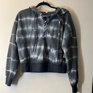 NWT free people blue tie dye lace up hoodie